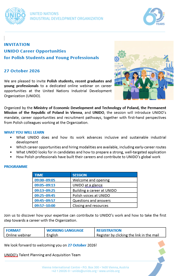 UNIDO webinar invitation